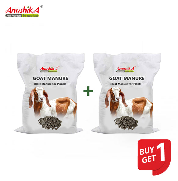 Organic Goat Manure Fertilizer –(ஆட்டு எரு) 2kg pack- BUY 1 GET Sun-Dried Compost for Home Garden, Vegetables & Flower Plants