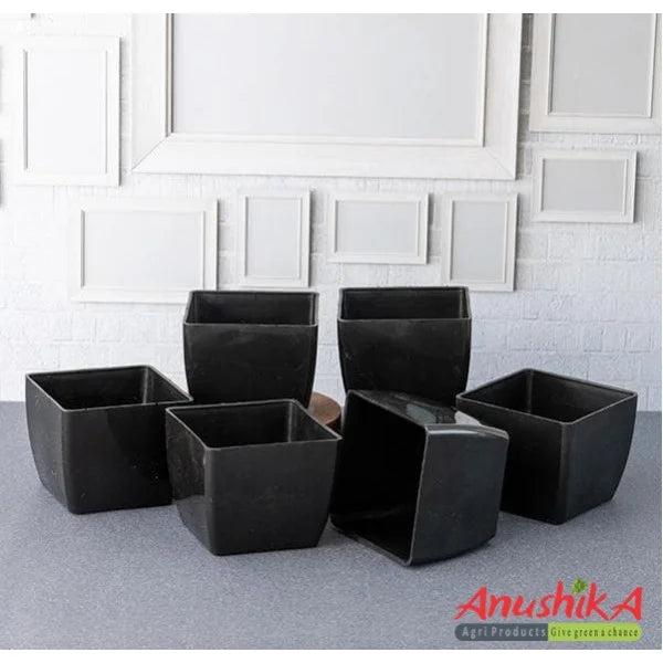 Table Top Square Plastic Pot 4 inch single colors