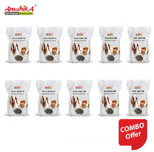 Organic Goat Manure Fertilizer –(ஆட்டு எரு)  Pack of 10 Sun-Dried Compost for Home Garden, Vegetables & Flower Plants